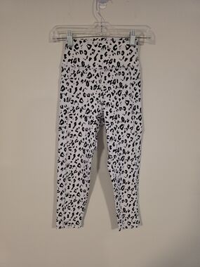 Muscle Natuon White and Black Leopard Print Crop Leggings